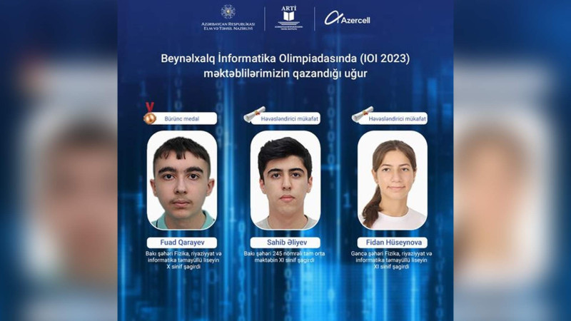 Həmyerlimiz 35-ci Beynəlxalq İnformatika Olimpiadasında təltif olunub