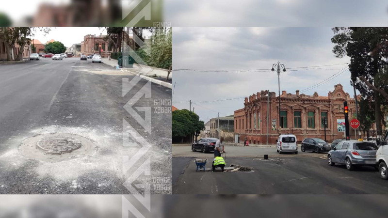 Asfalt örtüyündən aşağıda qalan lüklərin səviyyəsi qaldırılır