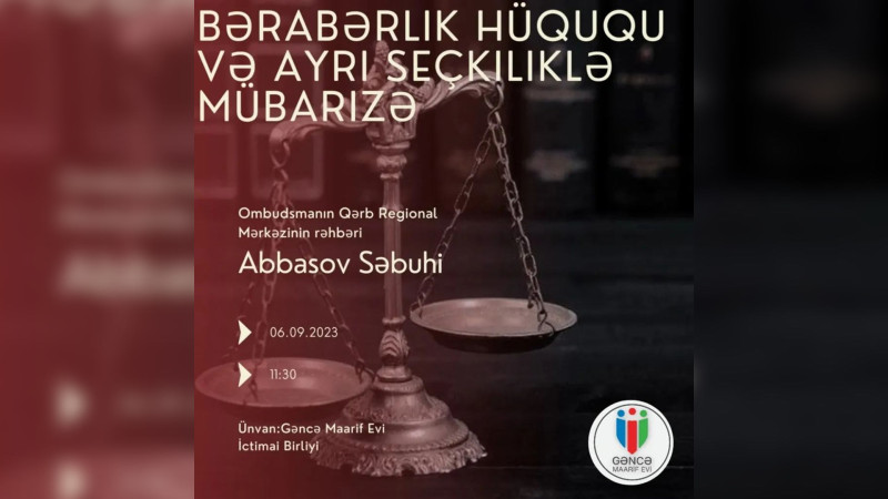 Ombudsmanın nümayəndəsi gənclər üçün seminar keçəcək