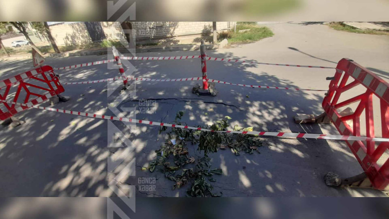 Elşən Abbasov küçəsində yol çöküb