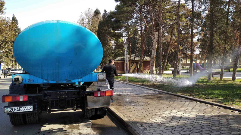 Yaşıllıqlara aqrotexniki qulluq göstərilir