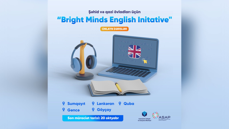 Şəhid və qazi övladları üçün ödənişsiz ingilis dili dərsləri keçiriləcək