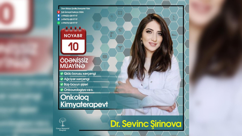 Xərçəng xəstəliyindən əziyyət çəkənlər ödənişsiz müayinə olunacaqlar