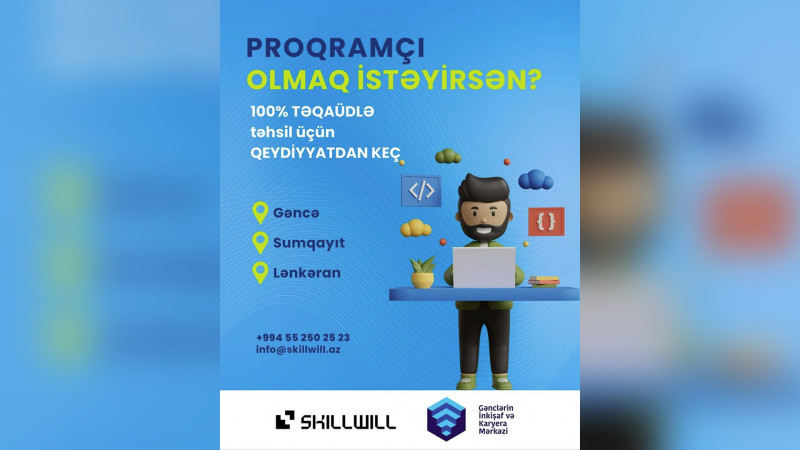 Gənclərə 7 ay müddətində proqramlaşdırma kursu keçiriləcək
