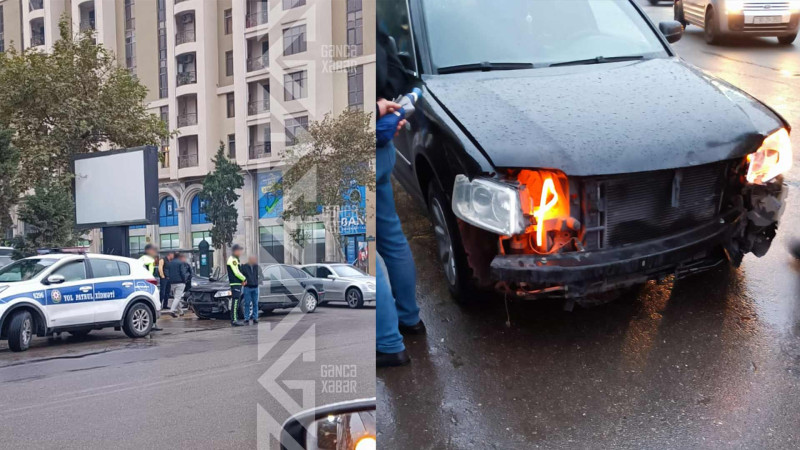 Qırmızı işıqda keçən sürücü qəza törədib