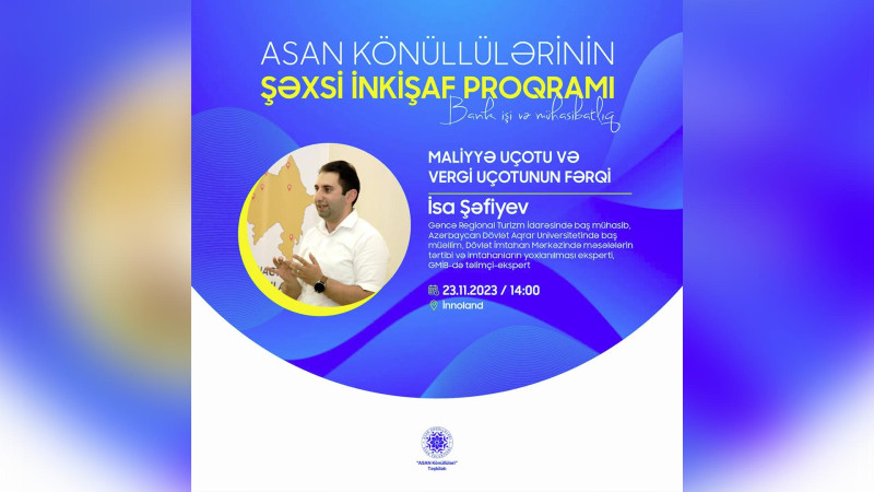 “Maliyyə uçotu və vergi uçotunun fərqi” mövzusunda təlim keçiriləcək