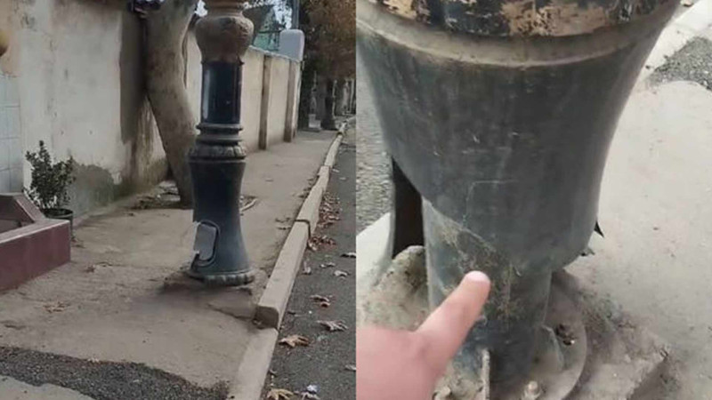 Sakinlər qəzalı dirəyin aşmasından ehtiyat edirlər