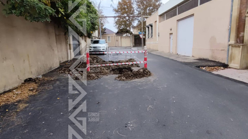 Təmir işləri gedən ərazinin üstü açıq qalıb