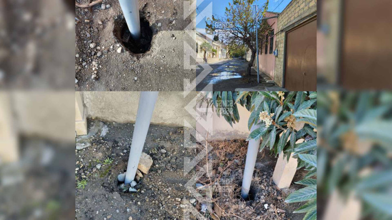 Yeni quraşdırılmış dirəklər qəzalı vəziyyətdədir