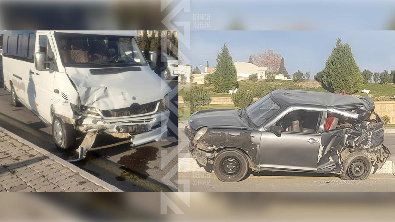 Minik maşını ilə mikroavtobus toqquşub: xəsarət alanlar var
