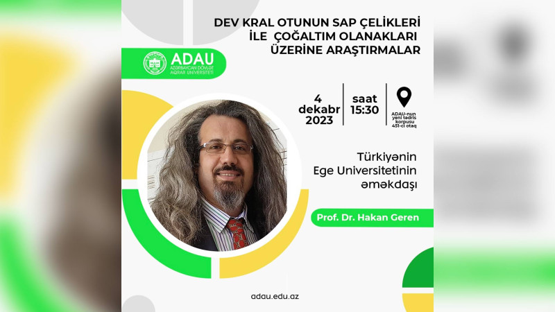 Ege Universitetinin professoru ADAU-da təlim keçirəcək