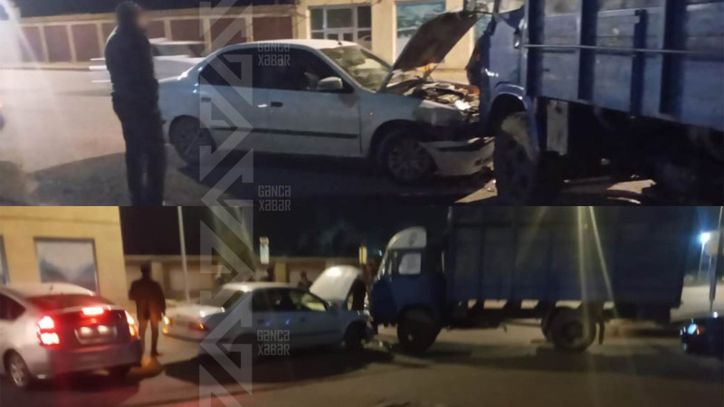 Yük avtomobili minik maşını ilə toqquşub