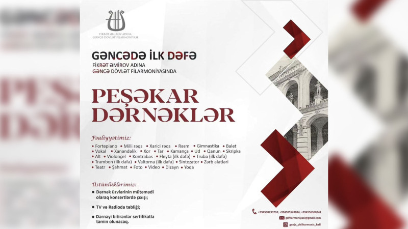 Gəncə Dövlət Filarmoniyasında dərnəklər fəaliyyətə başlayıb