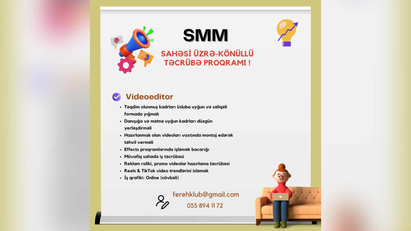 Könüllü təcrübə proqramı keçmək istəyənlər üçün qeydiyyat başlayıb