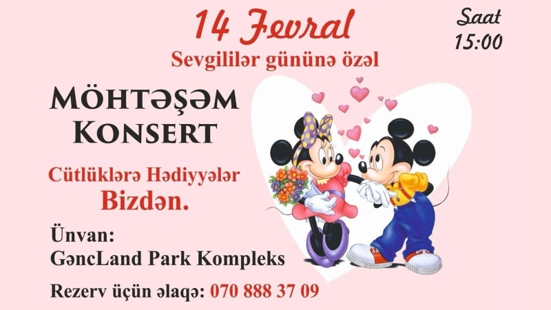 “Sevgililər günü”nə özəl konsert keçiriləcək