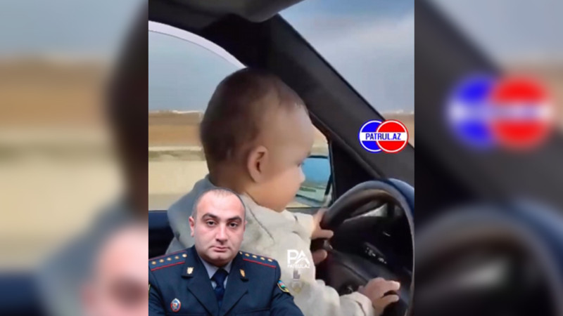 Avtomobili azyaşlı ilə idarə edən şəxs barəsində protokol tərtib edilib