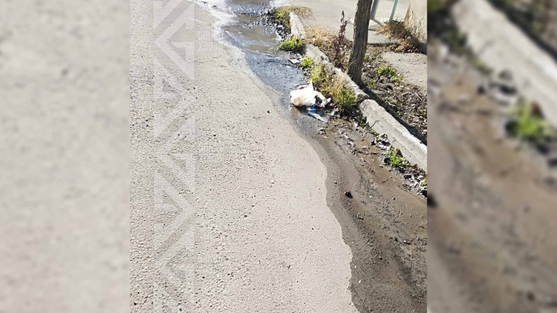 Küçələrin birində su xətti partlayıb