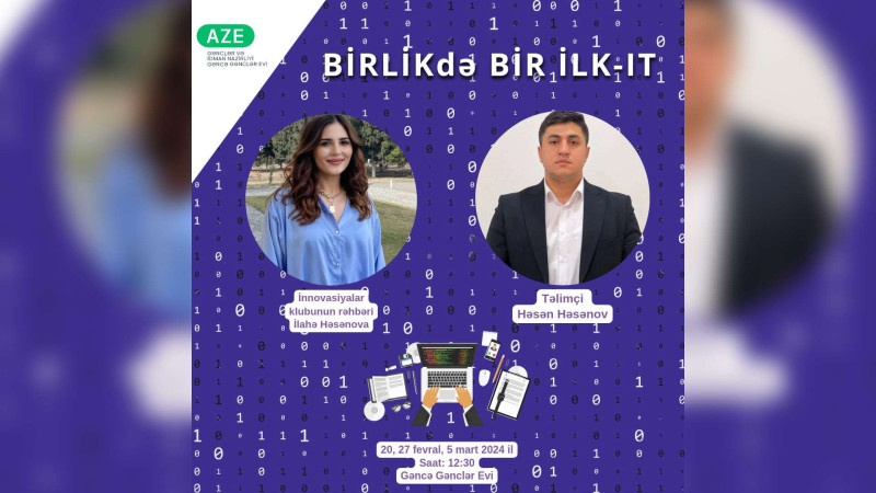 Gənclər üçün İT sahəsində təlim təşkil olunacaq
