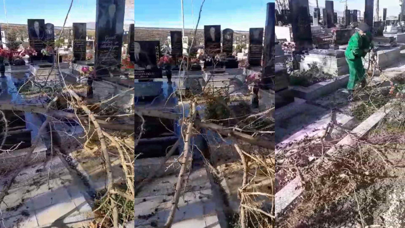Qəbiristanlıqlardan birində təmizlik və bərpa işləri görülüb