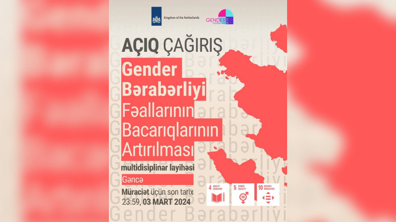 Niderland Krallığının dəstəyi ilə gender bərabərliyi üzrə təlimlər baş tutacaq