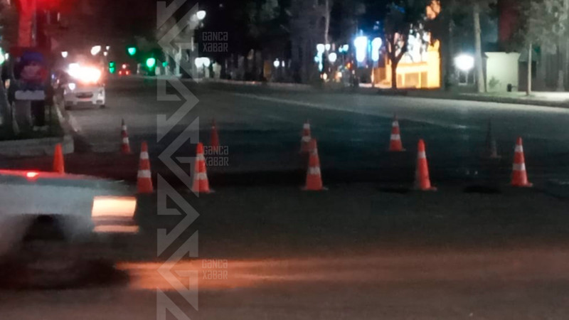 Yolun dağılmış hissələri təmir edilib