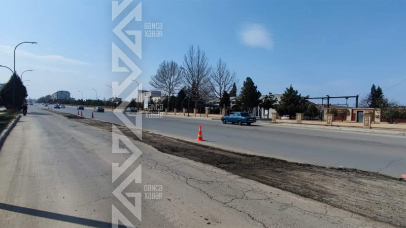 Üzeyir Hacıbəyli prospektinin bir hissəsi təmir olunur