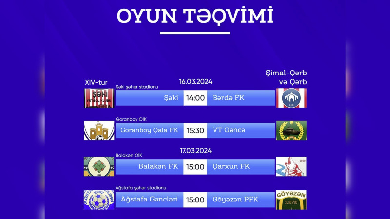 “VT Gəncə” “Goranboy Qala FK” ilə üz-üzə gələcək