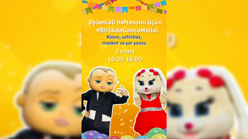 Gəncə Mall-da əyləncə proqramı keçiriləcək