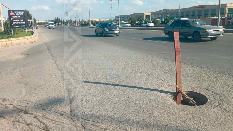 Ağzı açıq lük surücülərə təhlükə yaradır