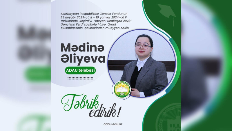 Tələbəmiz qrant müsabiqəsində qalib olub