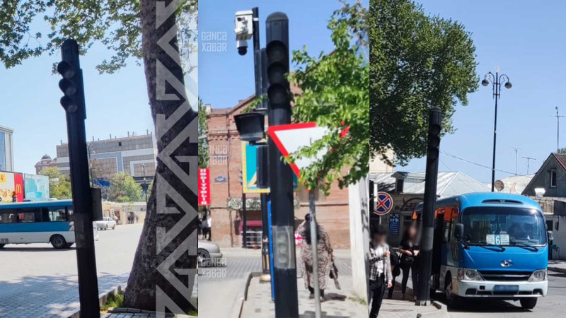 Şəhərin mərkəzində işıqforlar işləmir