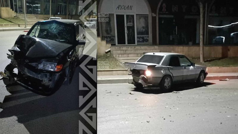 Küçələrin birində iki avtomobil toqquşub