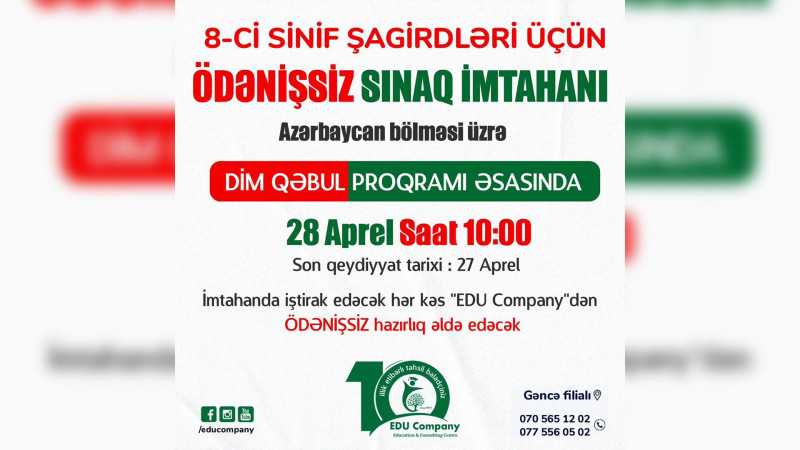 Şagirdlər ödənişsiz hazırlıqlarda iştirak edə bilərlər