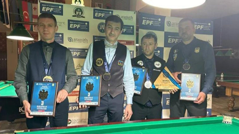 Bilyardçımız çempionatdan qızıl medalla dönüb