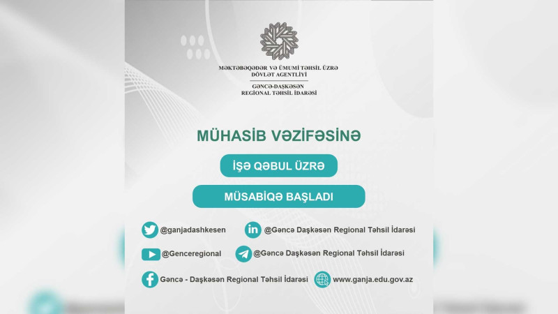 Regional Təhsil İdarəsində mühasib vakansiyası var