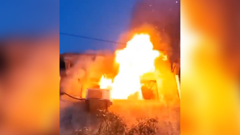 Şəhər ərazisində ildırım vurmasından obyekt yanıb