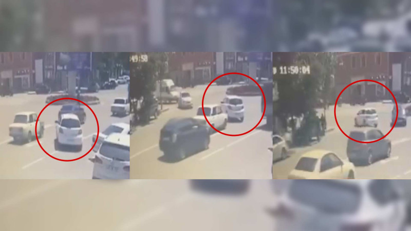 Əl əyləci çəkilməmiş avtomobil yolda hərəkət etməyə başlayıb