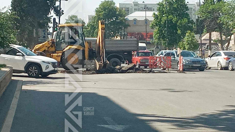 Mərkəzi yolun çökmüş hissəsi təmir edilir