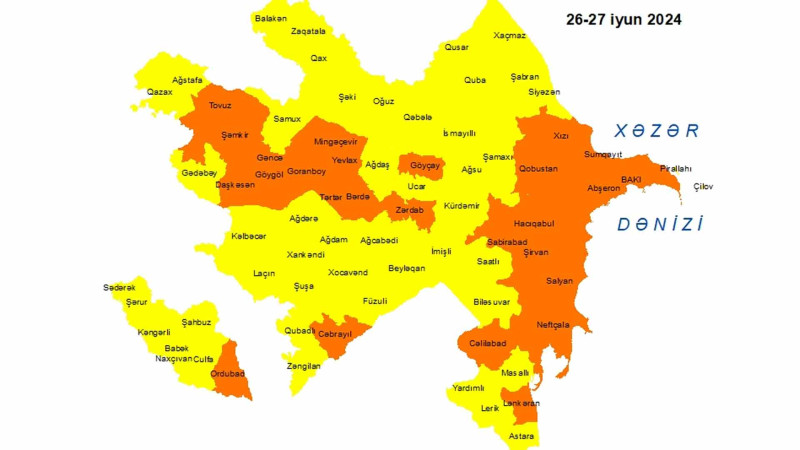 Küləkli hava şəraiti ilə bağlı xəbərdarlıq edilib