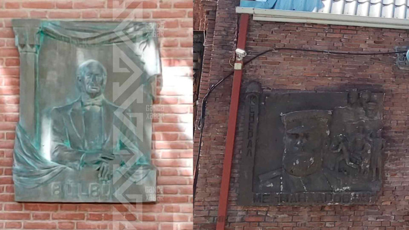 İki şəxsiyyətin barelyefi baxımsız qalıb