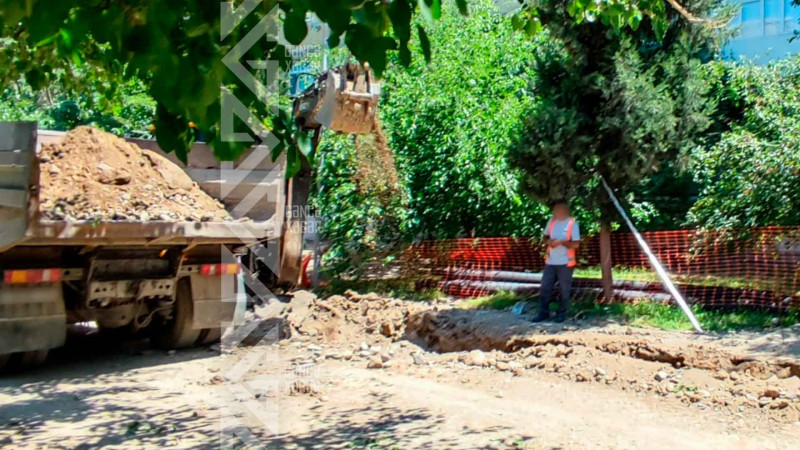 Mahrasa bağına kanalizasiya xətti çəkilir