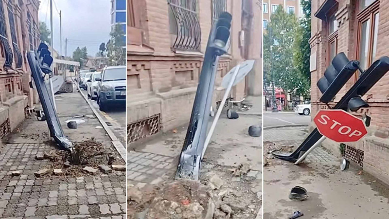 İşıqfor və yol nişanı yararsız haldadır