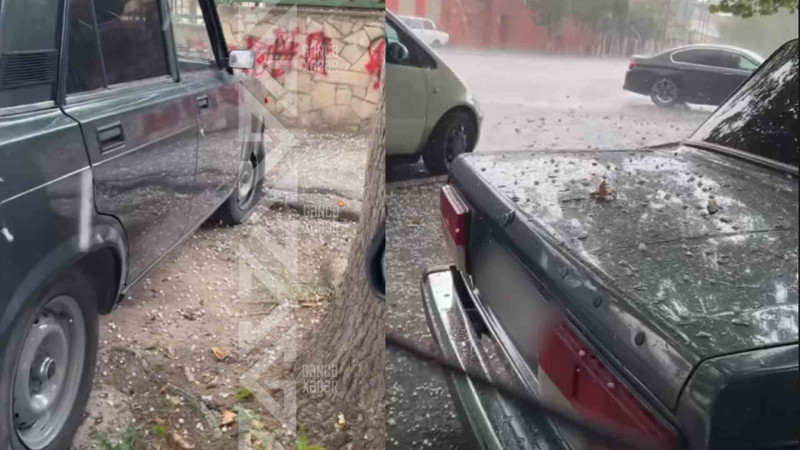 Nizami yurdunda dolu və leysan müşahidə olunub