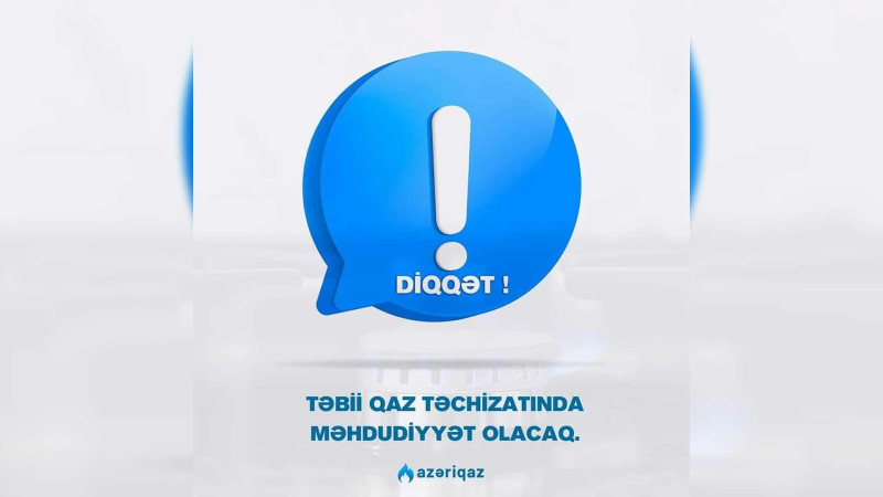 Boruda sızma səbəbilə Mingəçevirdə qaz olmayacaq
