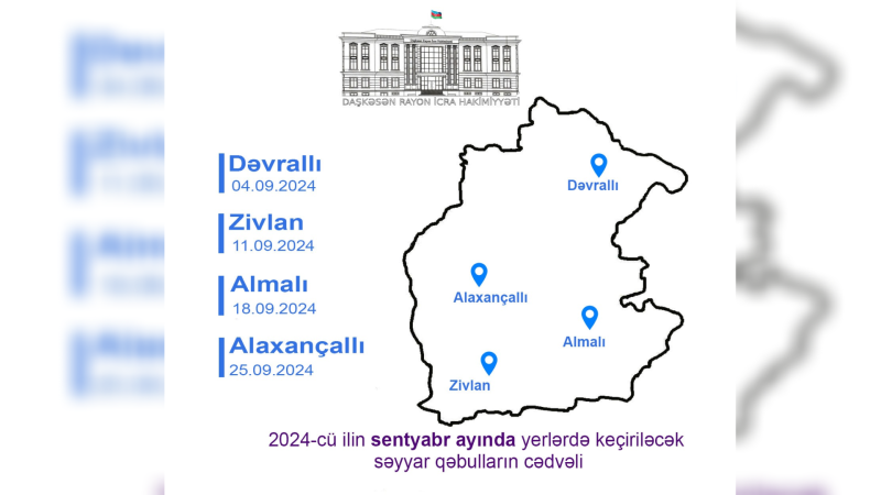 Daşkəsən rayon icra başçısı bu kəndlərdə səyyar qəbul keçirəcək