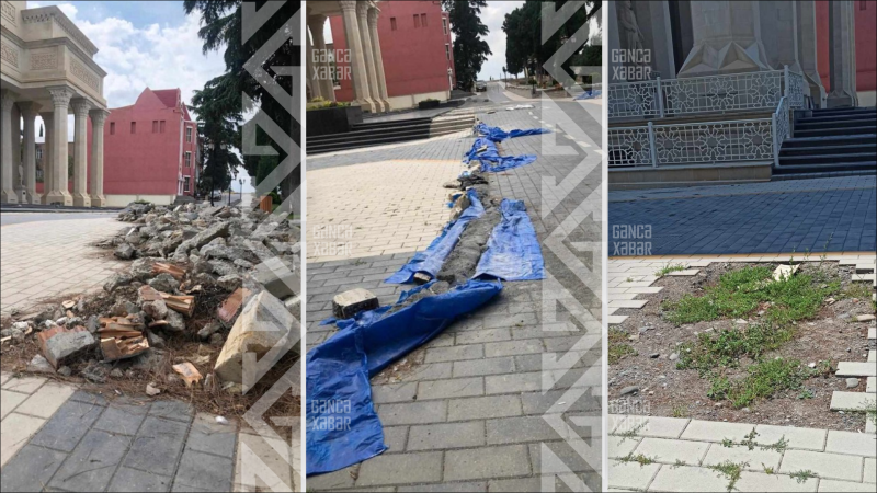 Milli Dram Teatrın yeni binasının önündəki hal sakinləri narahat edir