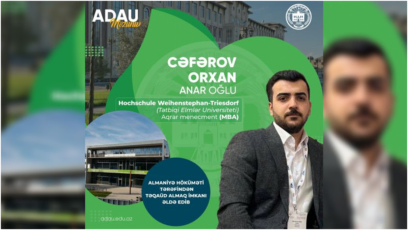 ADAU məzunu Almaniya hökuməti tərəfindən təqaüd qazanıb