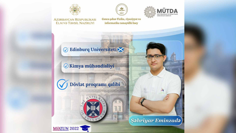 FRİTL məzunu dövlət təqaüdü hesabına Edinburq Universitetində oxuyacaq