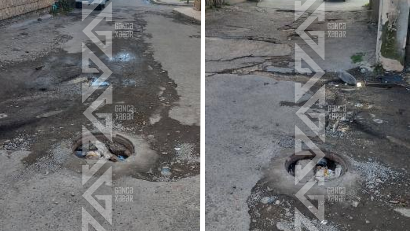 Gəncədə kanalizasiya xətti uzun müddət təmir edilmir