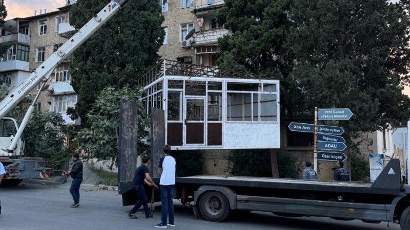 Gəncədə qanunsuz köşk aşkarlandı